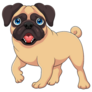 Pug Slobber Tongue Sticker