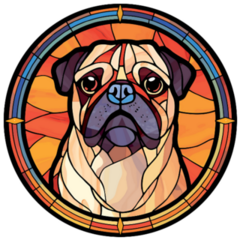 Pug Stained Glass Mug Sticker