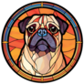 Pug Stained Glass Mug Sticker
