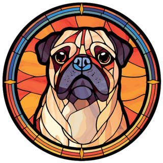 Pug Stained Glass Mug Sticker