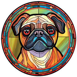 Pug Stained Glass Sticker