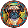 Pug Stained Glass Sticker
