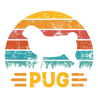 Pug Sunset Silhouette Sticker
