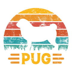 Pug Sunset Silhouette Sticker