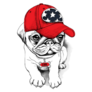 Pug With A Red Hat Sticker