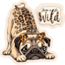 Pug With Leopard Skin Sticker