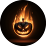 Pumpkin On Fire Sticker