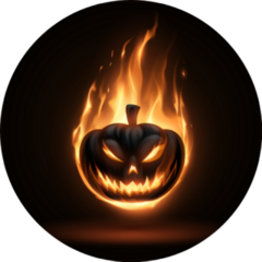 Pumpkin On Fire Sticker