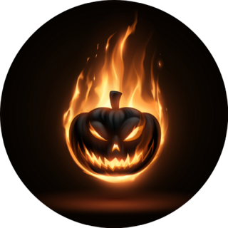 Pumpkin On Fire Sticker