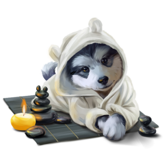 Puppy Husky Spa Sticker