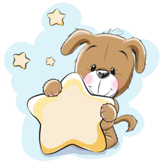 Puppy With A Star Sticker