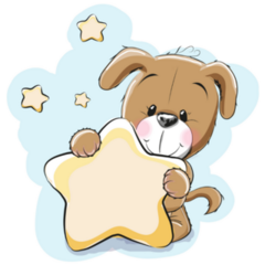 Puppy With A Star Sticker
