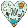 Pura Vida Heart Sticker