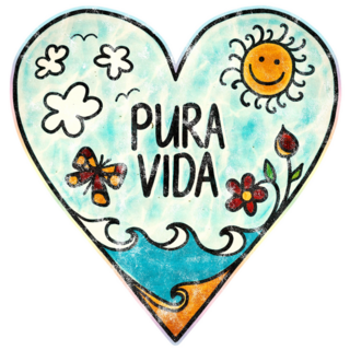 Pura Vida Heart Sticker