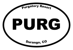Purgatory Resort Oval Sticker