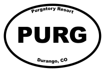 Purgatory Resort Oval Sticker