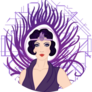 Purple 1920s Flapper Girl Illustration Sticker