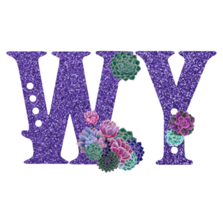 Purple Abbreviation Of Wyoming Sticker