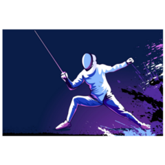 Purple Abstract Fencing Sticker