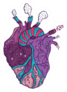 Purple Anatomic Heart In Harmony With Nature Hand Drawn Sticker
