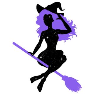Purple and Black Witch Sticker