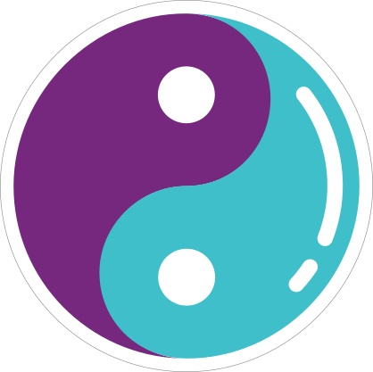 Purple and Blue Yin Yang Hippie Sticker