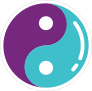 Purple and Blue Yin Yang Hippie Sticker