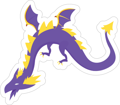Purple and Yellow Wyvern Dragon Sticker