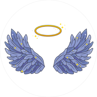Purple Angel Wings Sticker