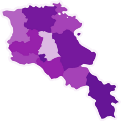 Purple Armenia Map Sticker