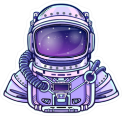 Purple Astronaut In Space Suit Sticker