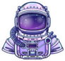 Purple Astronaut In Space Suit Sticker