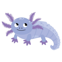 Purple Axolotl Character Sticker