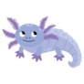 Purple Axolotl Character Sticker