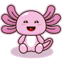 Purple Axolotl Joyful Sticker