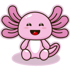 Purple Axolotl Joyful Sticker