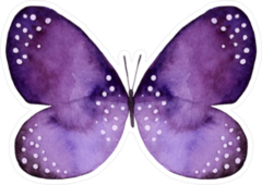 Purple & Black Watercolor Butterfly with White Spots Sticker
