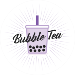 Purple Bubble Tea Circle Sticker