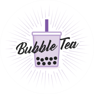 Purple Bubble Tea Circle Sticker