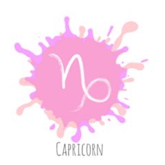Purple Capricorn Zodiac Symbol Paint Splatter Sticker 