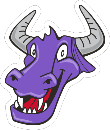 Purple Cartoon Dragon Mascot Sticker
