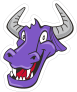 Purple Cartoon Dragon Mascot Sticker