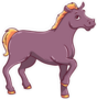 Purple Cartoon Horse Sticker