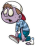 Purple Cartoon Zombie Kid Sticker