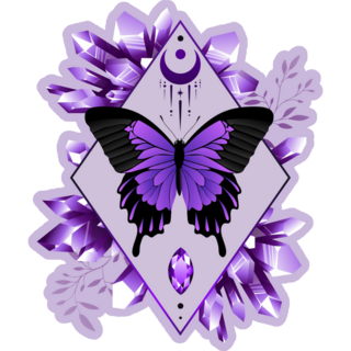 Purple Celestial Crystal Butterfly Sticker