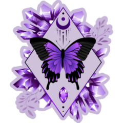 Purple Celestial Crystal Butterfly Sticker