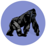 Purple Circle Gorilla Sticker