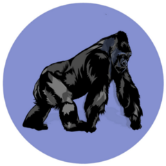 Purple Circle Gorilla Sticker