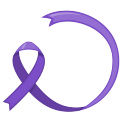 Purple Circular Alzheimers Ribbon Icon Sticker