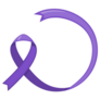 Purple Circular Alzheimers Ribbon Icon Sticker
